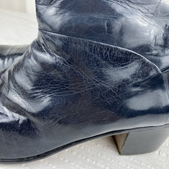 Sz 13 M Mens 70s Pierre Cardin Ankle Short Boots Midnight Blue Disco Super Fly - Picture 5 of 12